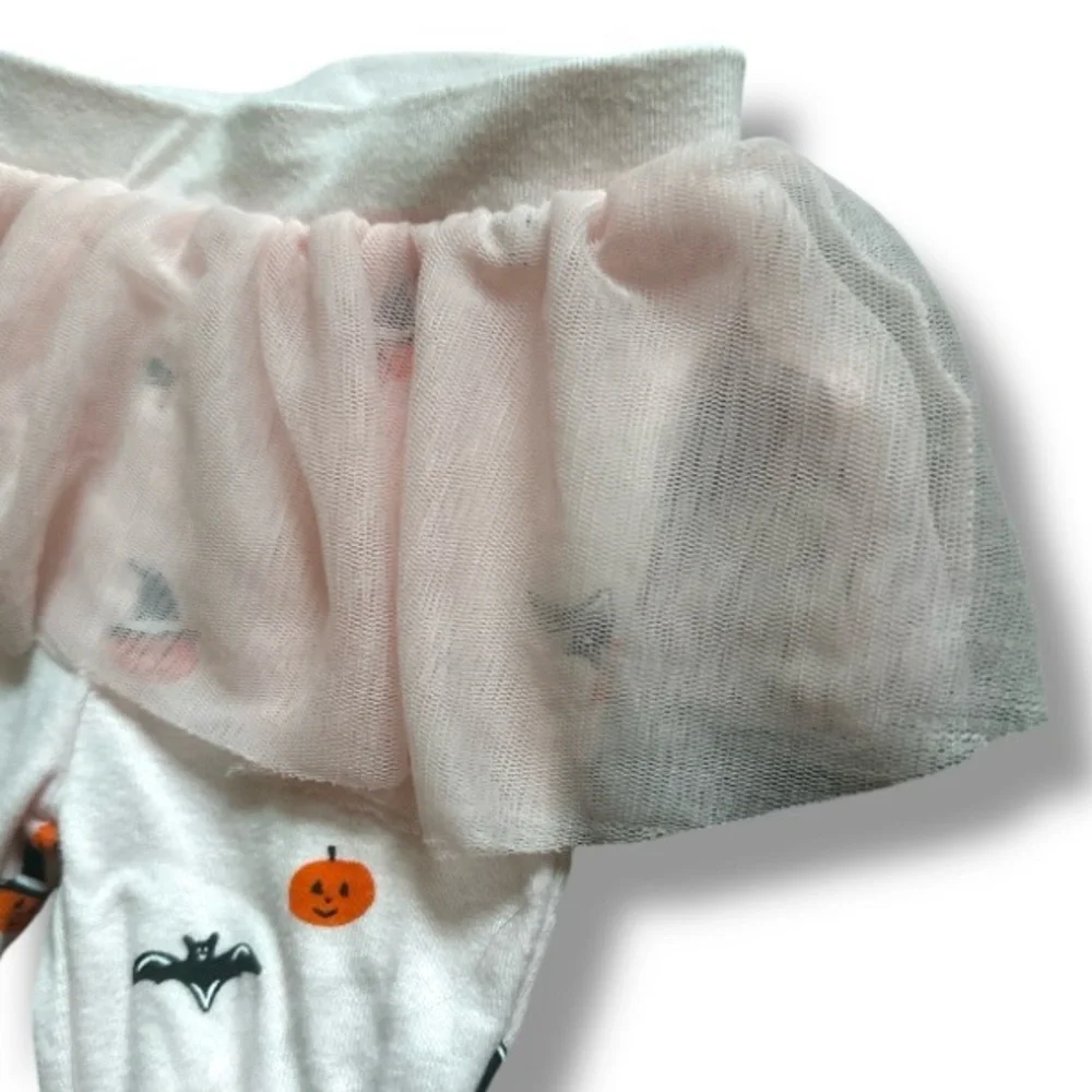 Pink Halloween Tutu Leggings Combo Carters Girls Size 3 Months Pumpkins Ghosts